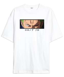 Anime Gözler Beyaz Oversize Unisex Tişört