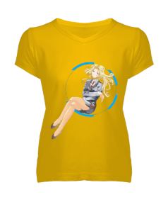 anime kadın v yaka T-shirt Kadın V Yaka Tişört