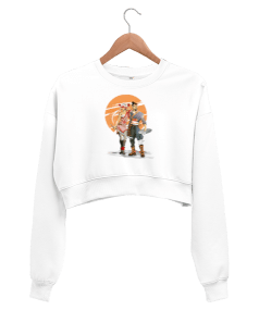 Anime Samurai Kadın Crop Sweatshirt