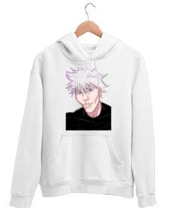 Anime Seri-1 Beyaz Unisex Kapşonlu Sweatshirt