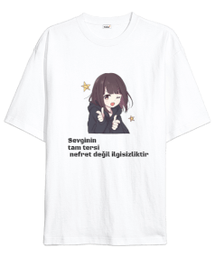 Anime Sözü Baskılı Oversize Unisex Tişört