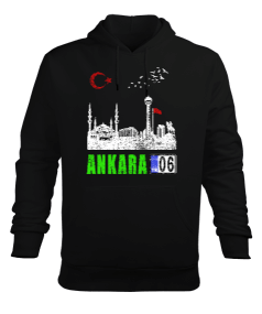 ankara, ankara şehir ,Türkiye,Türkiye bayrağı. Erkek Kapüşonlu Hoodie Sweatshirt