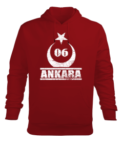 ankara, ankara şehir ,Türkiye,Türkiye bayrağı. Erkek Kapüşonlu Hoodie Sweatshirt