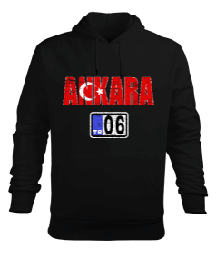 ankara, ankara şehir ,Türkiye,Türkiye bayrağı. Erkek Kapüşonlu Hoodie Sweatshirt