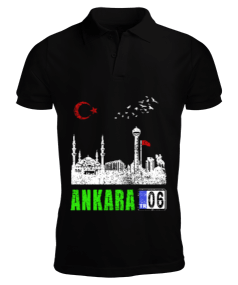 ankara, ankara şehir ,Türkiye,Türkiye bayrağı. Erkek Kısa Kol Polo Yaka