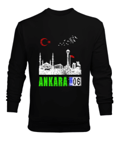 ankara, ankara şehir ,Türkiye,Türkiye bayrağı. Erkek Sweatshirt