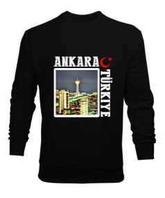 ankara, ankara şehir ,Türkiye,Türkiye bayrağı. Erkek Sweatshirt