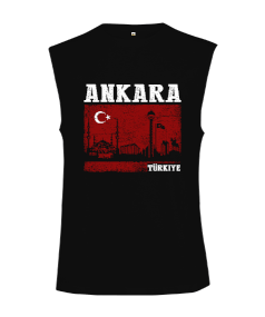 ankara, ankara şehir ,Türkiye,Türkiye bayrağı. Kesik Kol Unisex Tişört