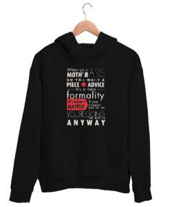 Anneler Günü Siyah Unisex Kapşonlu Sweatshirt