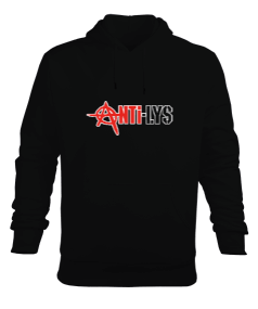 Anti-Lys Siyah Tişört Erkek Kapüşonlu Hoodie Sweatshirt