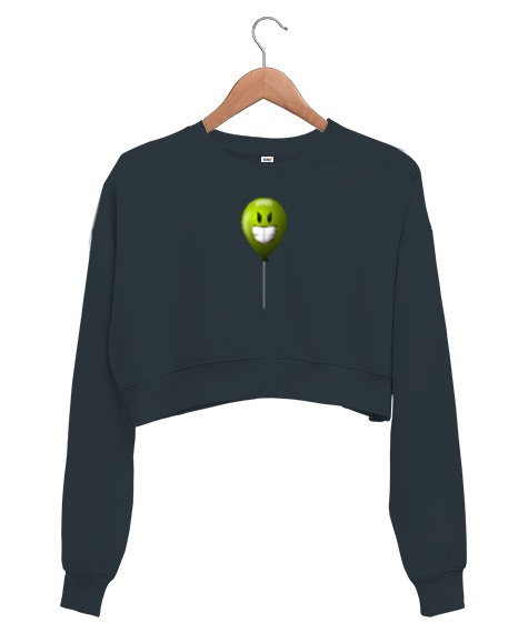 Tisho - Antipatik Balon - Komik Füme Kadın Crop Sweatshirt