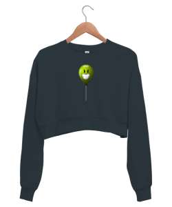 Antipatik Balon - Komik Füme Kadın Crop Sweatshirt