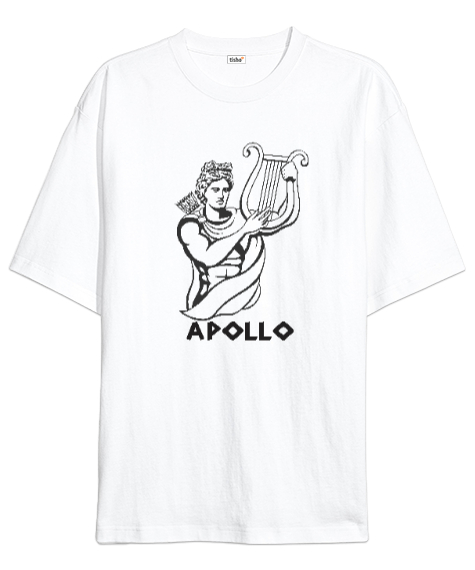 Tisho - Apollo - Kehanet - Güzellik - Gençlik - Işığın Mitolojik Tanrısı Beyaz Oversize Unisex Tişört