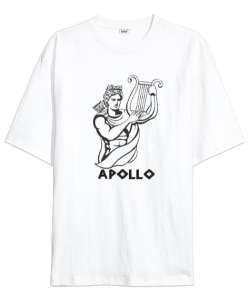 Apollo - Kehanet - Güzellik - Gençlik - Işığın Mitolojik Tanrısı Beyaz Oversize Unisex Tişört