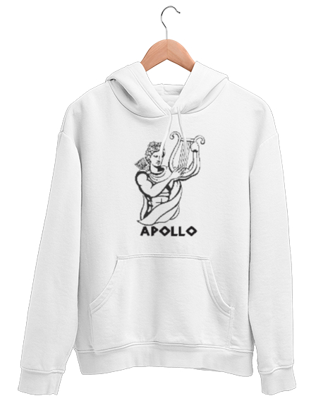 Tisho - Apollo - Kehanet - Güzellik - Gençlik - Işığın Mitolojik Tanrısı Beyaz Unisex Kapşonlu Sweatshirt