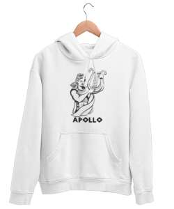 Apollo - Kehanet - Güzellik - Gençlik - Işığın Mitolojik Tanrısı Beyaz Unisex Kapşonlu Sweatshirt