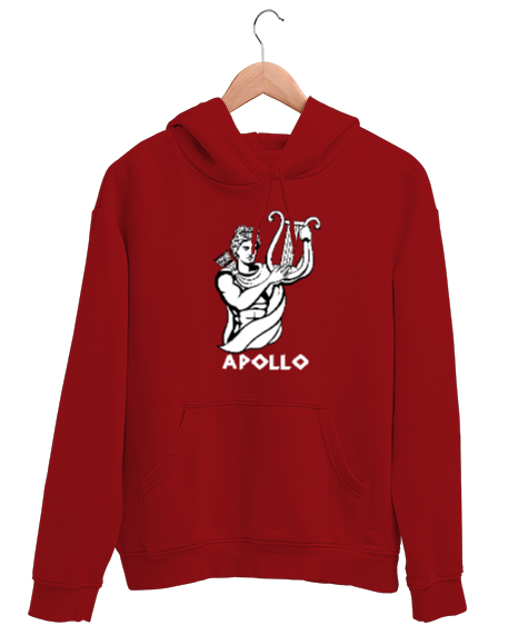 Tisho - Apollo - Kehanet - Güzellik - Gençlik - Işığın Mitolojik Tanrısı Kırmızı Unisex Kapşonlu Sweatshirt