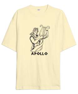 Apollo - Kehanet - Güzellik - Gençlik - Işığın Mitolojik Tanrısı Krem Oversize Unisex Tişört