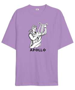 Apollo - Kehanet - Güzellik - Gençlik - Işığın Mitolojik Tanrısı Lila Oversize Unisex Tişört