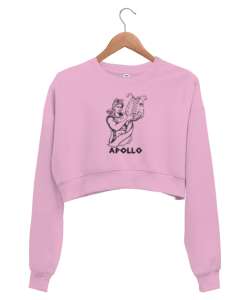 Apollo - Kehanet - Güzellik - Gençlik - Işığın Mitolojik Tanrısı Pembe Kadın Crop Sweatshirt