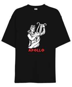 Apollo - Kehanet - Güzellik - Gençlik - Işığın Mitolojik Tanrısı Siyah Oversize Unisex Tişört