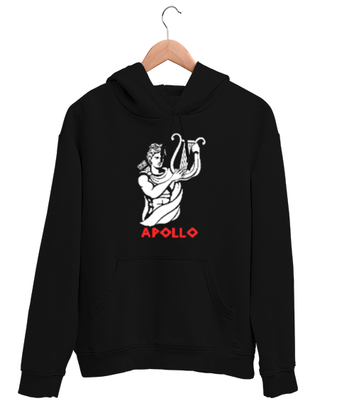 Tisho - Apollo - Kehanet - Güzellik - Gençlik - Işığın Mitolojik Tanrısı Siyah Unisex Kapşonlu Sweatshirt