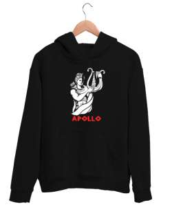 Apollo - Kehanet - Güzellik - Gençlik - Işığın Mitolojik Tanrısı Siyah Unisex Kapşonlu Sweatshirt