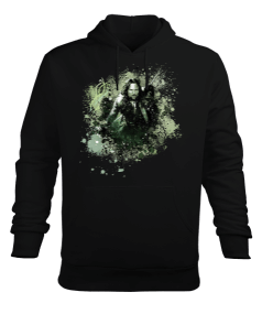 Aragorn Yüzüklerin Efendisi Tasarımı Baskılı Siyah Erkek Kapüşonlu Hoodie Sweatshirt