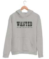 Aranıyor - Wanted - Vahşi Batı Gri Unisex Kapşonlu Sweatshirt - Thumbnail