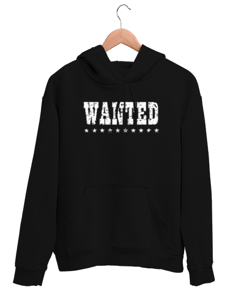 Tisho - Aranıyor - Wanted - Vahşi Batı Siyah Unisex Kapşonlu Sweatshirt