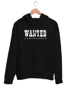 Aranıyor - Wanted - Vahşi Batı Siyah Unisex Kapşonlu Sweatshirt