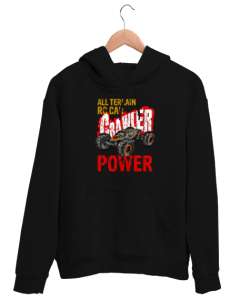 Arazi Arabası Paletli Güç - Power Siyah Unisex Kapşonlu Sweatshirt