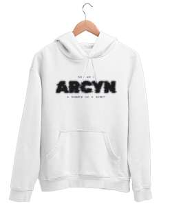 ARCYN: Who Am I Beyaz Unisex Kapşonlu Sweatshirt