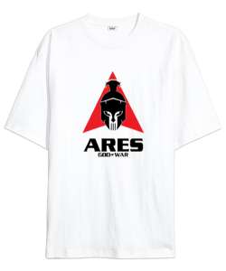 Ares - God Of War - Savaş Tanrısı Beyaz Oversize Unisex Tişört