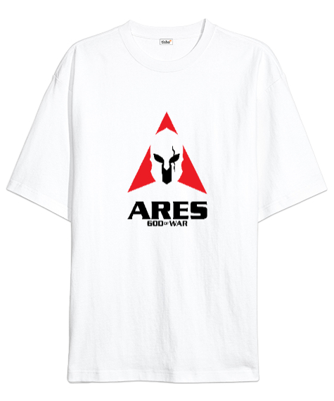 Tisho - Ares - God Of War - Savaş Tanrısı Beyaz Oversize Unisex Tişört