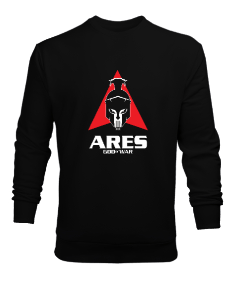 Tisho - Ares - God Of War - Savaş Tanrısı Siyah Erkek Sweatshirt