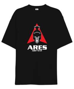 Ares - God Of War - Savaş Tanrısı Siyah Oversize Unisex Tişört