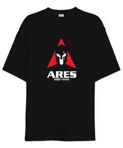 Ares - God Of War - Savaş Tanrısı Siyah Oversize Unisex Tişört