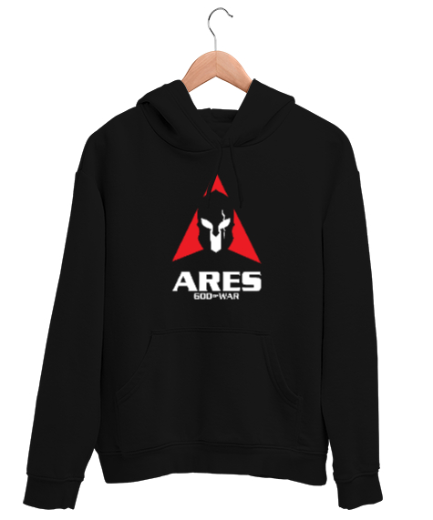 Tisho - Ares - God Of War - Savaş Tanrısı Siyah Unisex Kapşonlu Sweatshirt