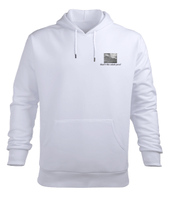 ARKASI GÖKYÜZÜ BASKILI HOODİE Erkek Kapüşonlu Hoodie Sweatshirt