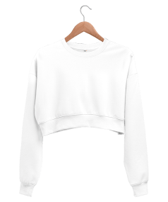 Arkası kaktüs baskılı kadın crop sweat Kadın Crop Sweatshirt - Thumbnail