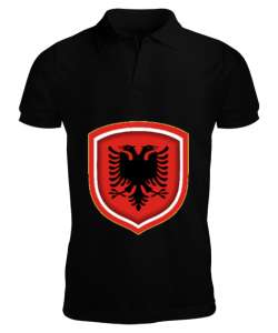 Arnavutluk,albania,Arnavutluk Bayrağı,Arnavutluk logosu,albania flag.? Siyah Erkek Kısa Kol Polo Yaka