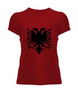 Arnavutluk,albania,Arnavutluk Bayrağı,Arnavutluk logosu,albania flag. Kırmızı Kadın Tişört
