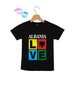 Arnavutluk,albania,Arnavutluk Bayrağı,Arnavutluk logosu,albania flag. Siyah Çocuk Unisex