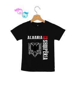 Arnavutluk,albania,Arnavutluk Bayrağı,Arnavutluk logosu,albania flag. Siyah Çocuk Unisex