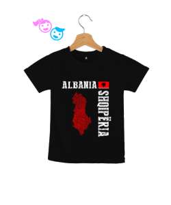 Arnavutluk,albania,Arnavutluk Bayrağı,Arnavutluk logosu,albania flag. Siyah Çocuk Unisex