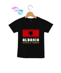 Arnavutluk,albania,Arnavutluk Bayrağı,Arnavutluk logosu,albania flag. Siyah Çocuk Unisex