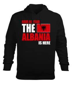 Arnavutluk,albania,Arnavutluk Bayrağı,Arnavutluk logosu,albania flag. Siyah Erkek Kapüşonlu Hoodie Sweatshirt