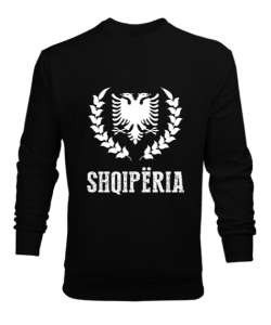 Arnavutluk,albania,Arnavutluk Bayrağı,Arnavutluk logosu,albania flag. Siyah Erkek Sweatshirt