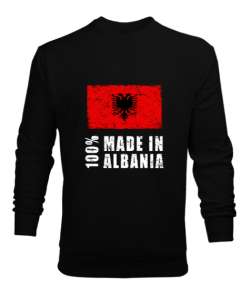 Arnavutluk,albania,Arnavutluk Bayrağı,Arnavutluk logosu,albania flag. Siyah Erkek Sweatshirt